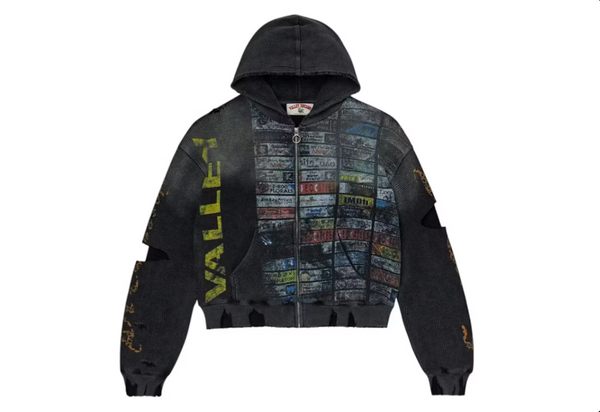Vale Forever Glitch Waffle Thermal Zip Up Hoodie