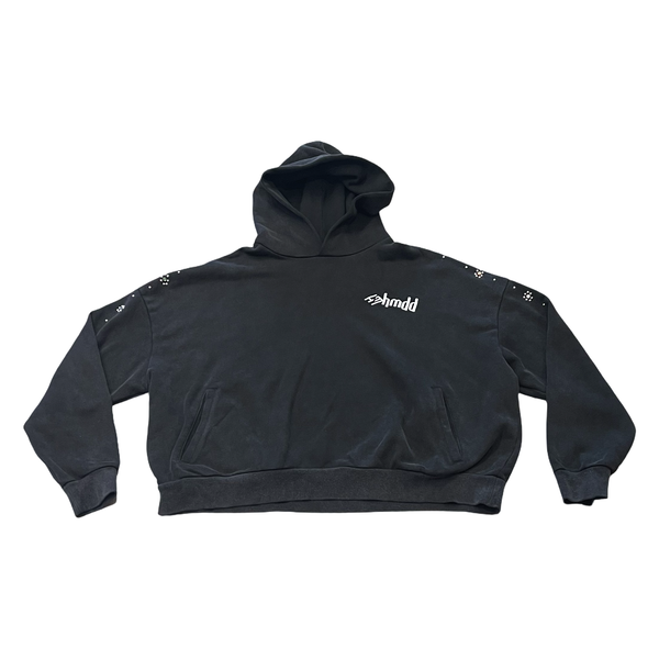 HMDD Flower Studded Hoodie Black