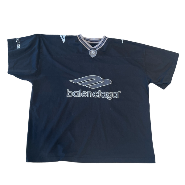 Balenciaga 3B Football V-Neck Oversized T-Shirt