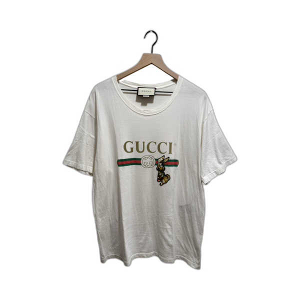 Gucci Crystal Rabbit Appliqué Vintage Logo T-Shirt