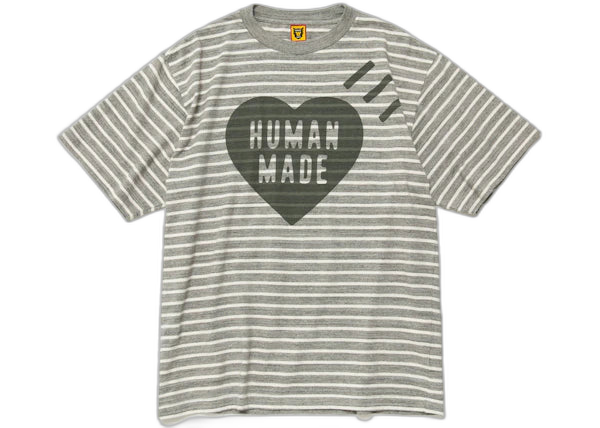 Human Made Striped Heart T-Shirt Grey