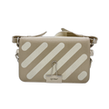 Off-White Beige Striped Binderclip Bag