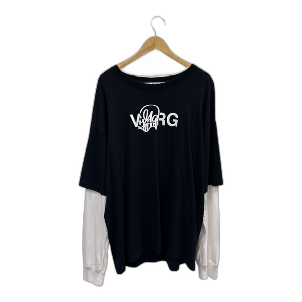 Off-White x Katsu Double-Sleeve Tee 'Black/White' - Stylish Streetwear