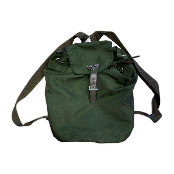 Prada Olive Green Bucket Backpack