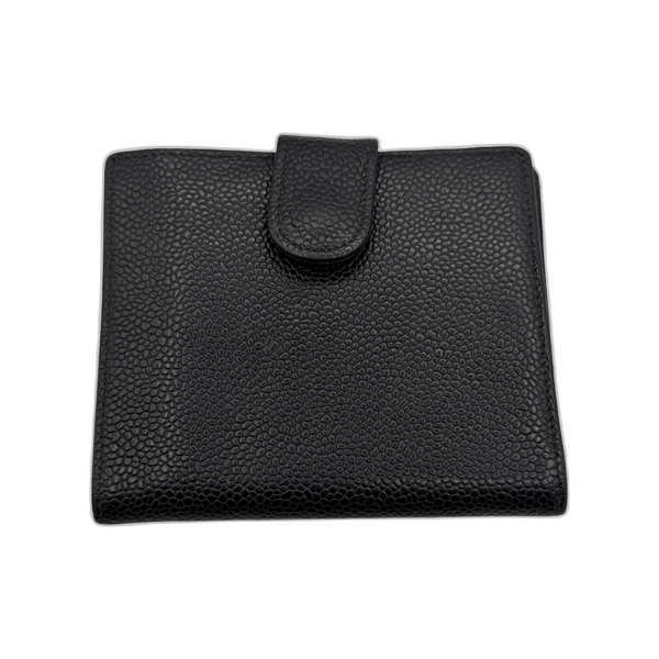 Chanel Black Caviar Leather Bi-Fold Flap Wallet
