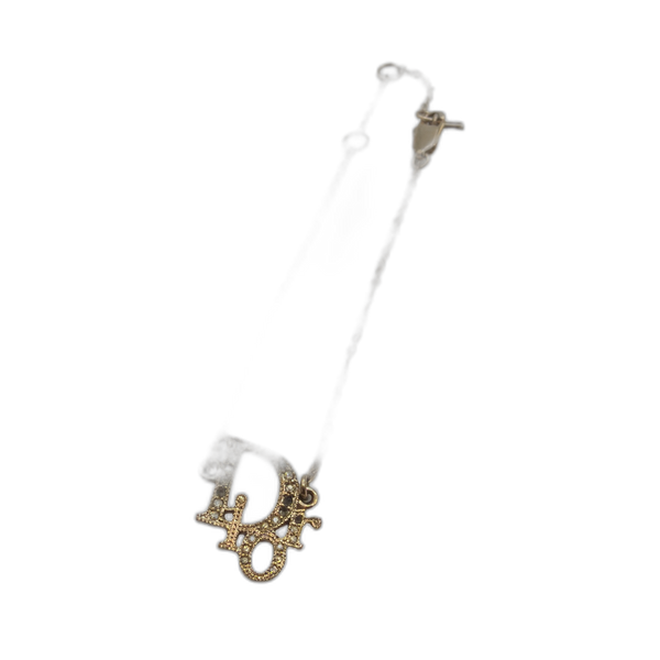 Christian Dior Oblique Crystal Gold Bracelet