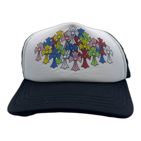 Chrome Hearts Multi Color Crosses Trucker Hat White
