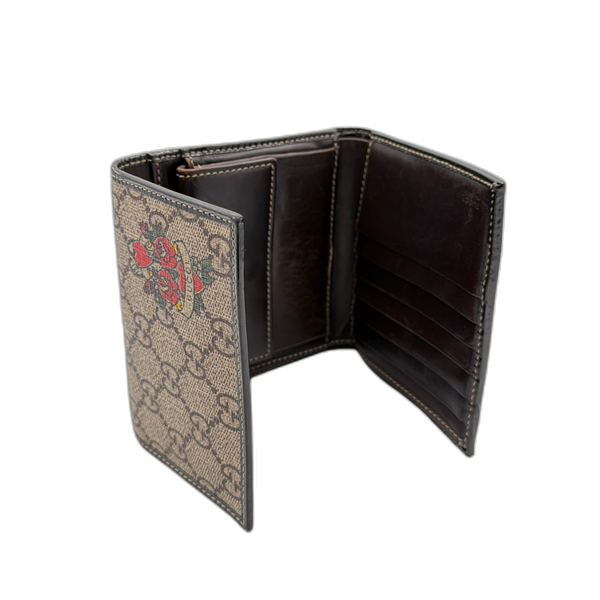 Gucci Tattoo Heart GG Supreme Trifold Wallet