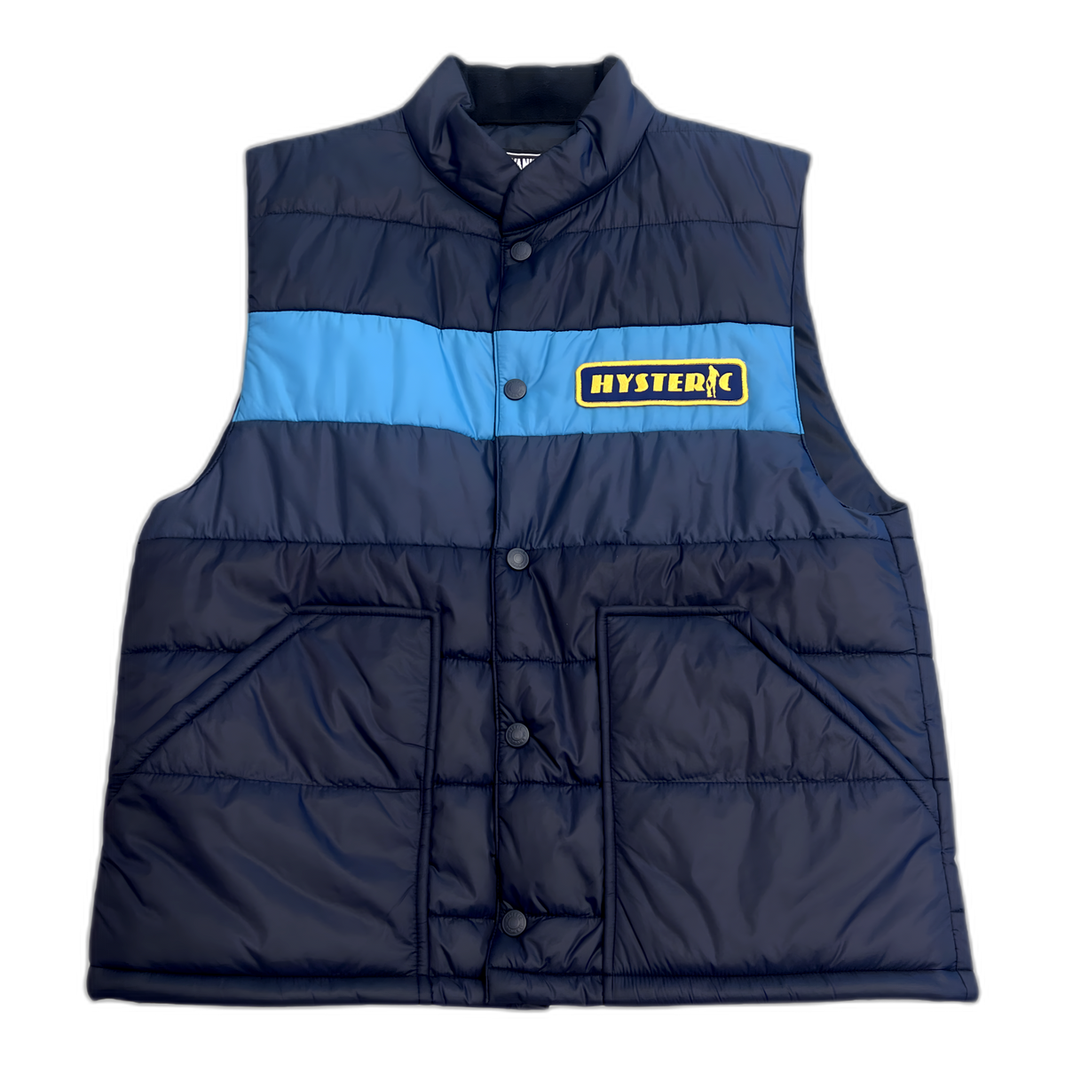 Hysteric Goodyear Badge Logo Vest Blue Black