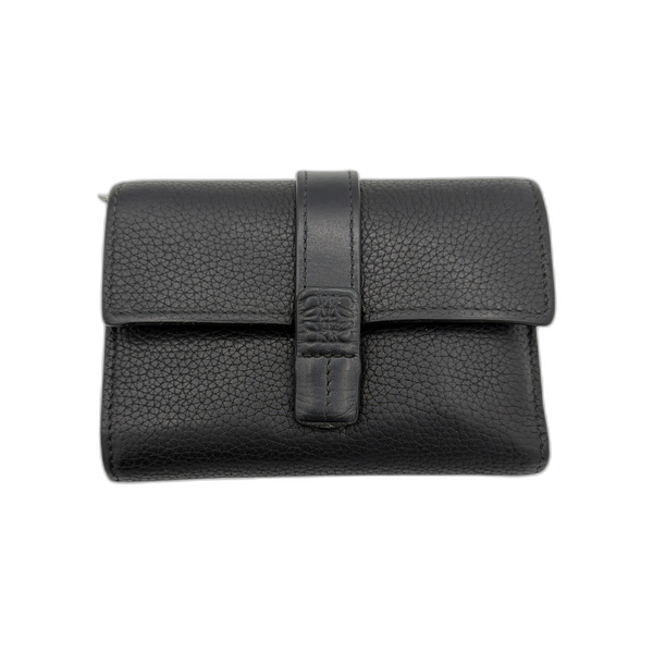 Loewe Black Grained Calfskin Leather Small Vertical Wallet