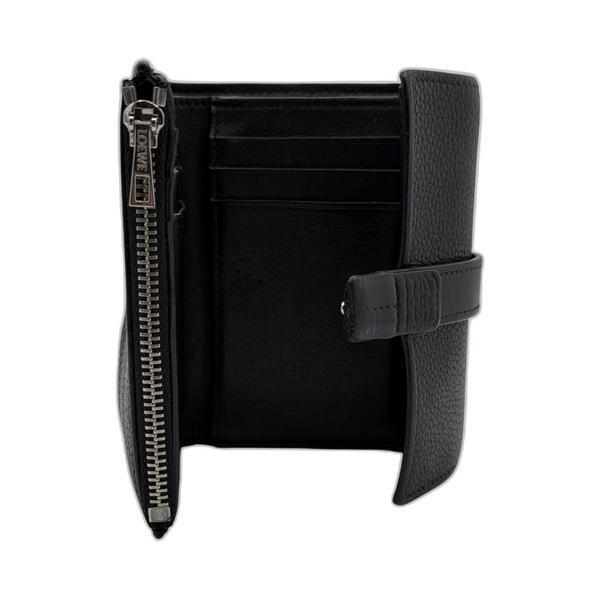 Loewe Black Grained Calfskin Leather Small Vertical Wallet