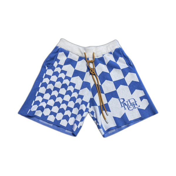 Rhude Blue & White Racing Shorts