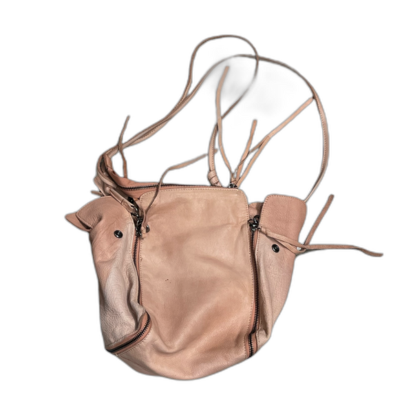 Vintage Mauve Leather Shoulder Hobo Bag