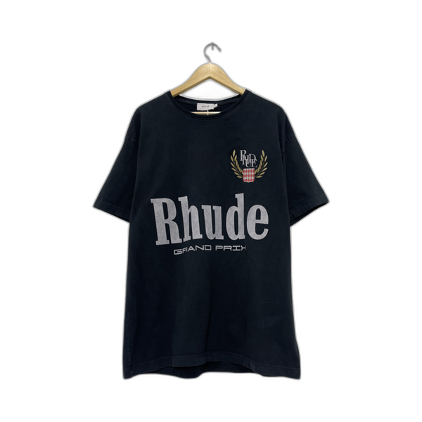 Rhude Black Grand Prix Tee - Pre-Owned Size Medium