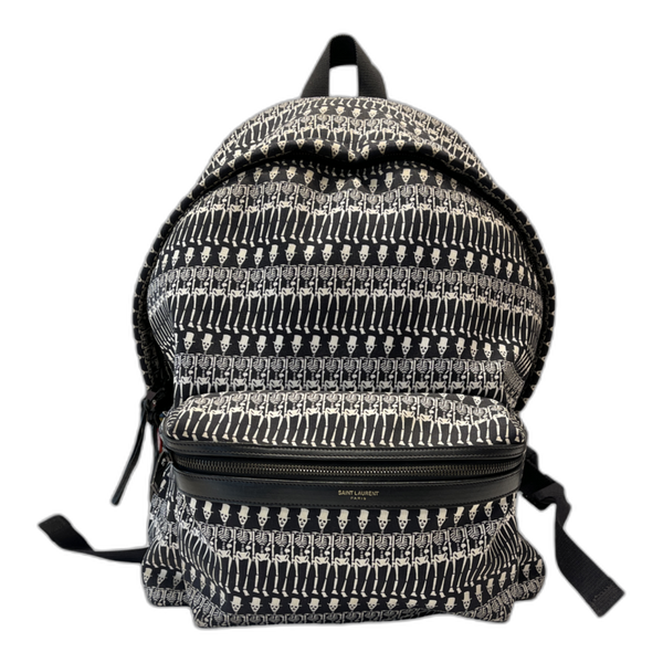 Saint Laurent FW16 Skeleton Skull Canvas Leather Backpack
