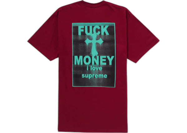 Supreme Fuck Money Tee Cardinal - Stylish and Bold Streetwear