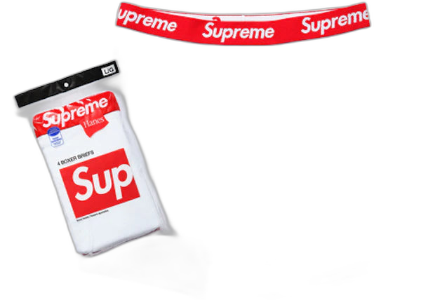 Supreme Hanes Boxer Briefs (4 Pack) White