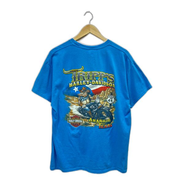 Vintage Harley Davidson Amarillo Blue Tee